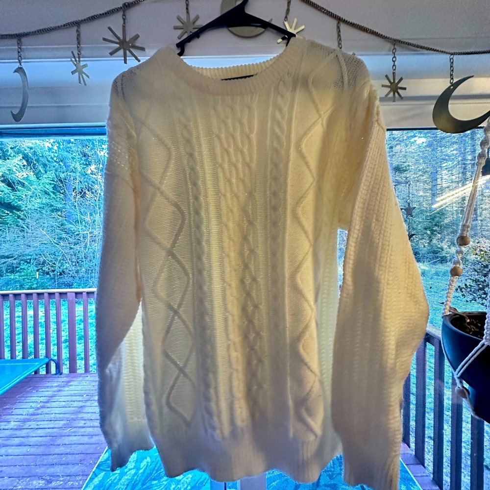 Cream cable knit sweater